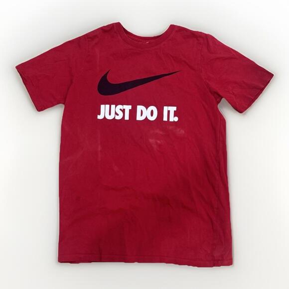 Nike Men’s L Red Just Do It T-Shirt Athletic Fit Swoosh Logo Graphic Tee - Picture 1 of 7
